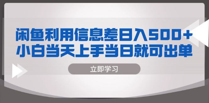 （13170期）闲鱼利用信息差 日入500+  小白当天上手 当日就可出单-星仔副业