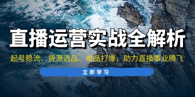 （13294期）直播运营实战全解析：起号稳流、货源选品、单品打爆，助力直播事业腾飞-星仔副业