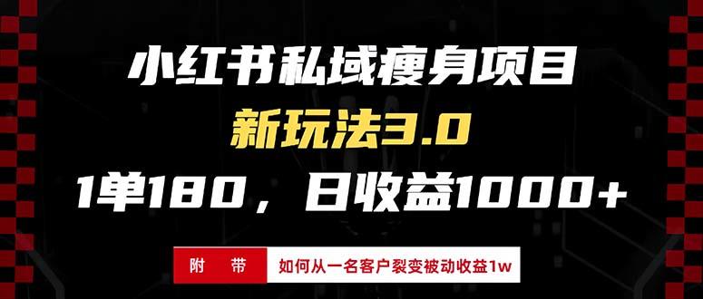 （13348期）小红书的减肥新项目3.0方式，新手入门日赚盈利1000 （附从一名客户裂变盈利...-星仔副业