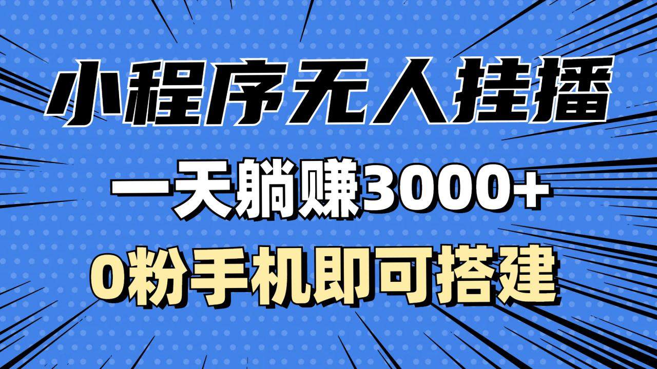 （13210期）抖音小程序无人直播，一天躺赚3000+，0粉手机可搭建，不违规不限流，小...-星仔副业