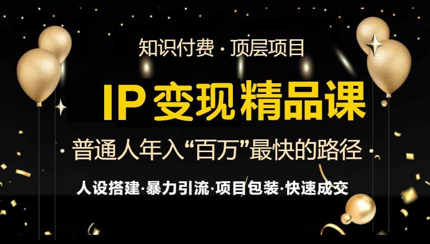 （13297期）IP变现最新精品课程，知识付费全流程+最强引流术+小白避坑指南-星仔副业