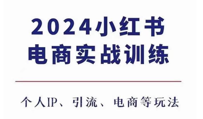 2024小红书电商3.0实战训练，包含个人IP、引流、电商等玩法-星仔副业