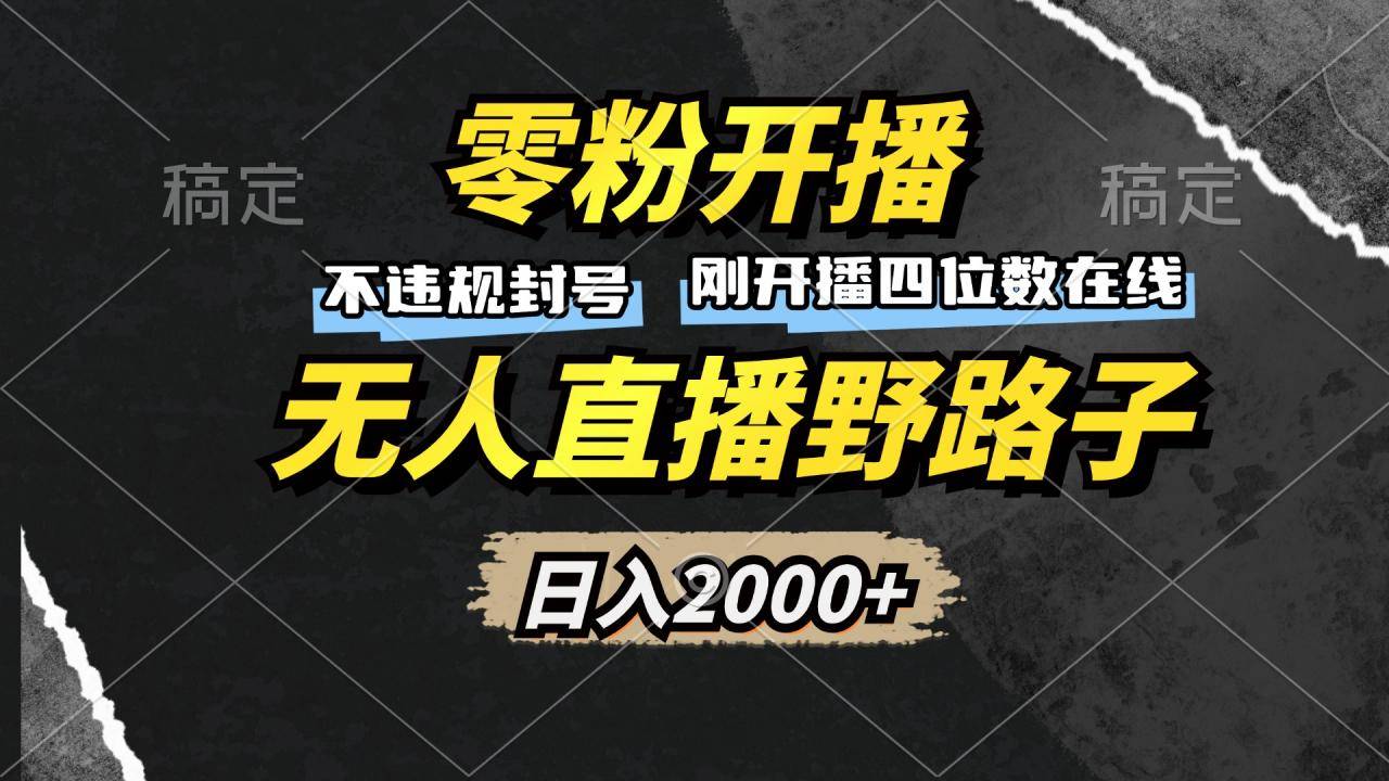 （13292期）零粉开播，无人直播野路子，日入2000+，不违规封号，躺赚收益！-星仔副业