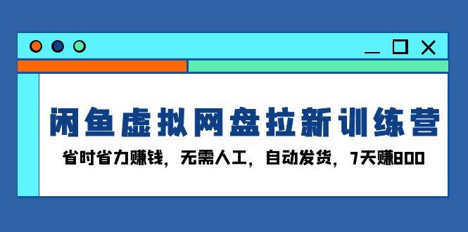 （13524期）闲鱼虚拟网盘拉新训练营：省时省力赚钱，无需人工，自动发货，7天赚800-星仔副业