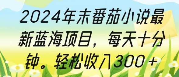 2024年末番茄小说最新蓝海项目，每天十分钟，轻松收入3张-星仔副业