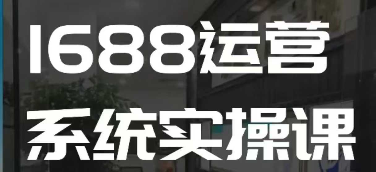 1688高阶运营系统实操课，快速掌握1688店铺运营的核心玩法-星仔副业